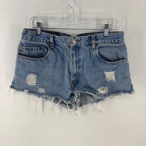 Levi's Blue Jean Shorts Distressed Cut-Off Style